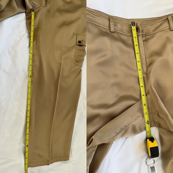 SILK 2 Piece Nygard Collection Bomber Style Jacket Cargo Pants Safari Chic - Picture 13 of 16